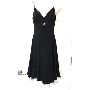 B Darlin Small 3/4 Little Black Dress 90s Y2K Tulle Whimsigoth Goth Vintage